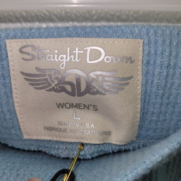 Straight Down Golf Womens Mavis  Waffle Knit Jogger Large Mineral Blue NWT - Picture 7 of 8